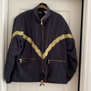 Jacket black with gold detail in front & long sleeves. $20.